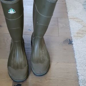 Rubber boots for rain or dirt.